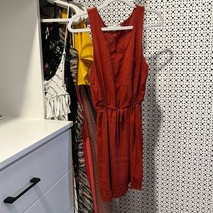Burnt orange, adjustable waist dress